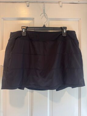 Lululemon Black Tennis Skirt Size 14 Built-In Shorts Athletic Skort